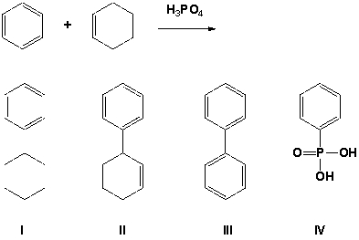 Which is the product in the following reaction?   A)  I B)  II C)  III D)  IV