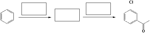 Your choice of starting material, intermediate and reagents that complete the following reaction are?   