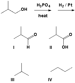 Which is the major product of the following reaction?   A)  I B)  II C)  III D)  IV