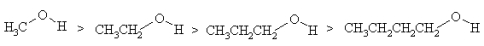 The following compounds are listed in decreasing boiling point order (highest first).   