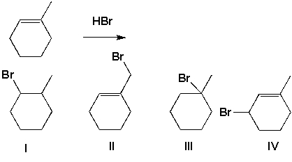 Which of the following halides is prepared from the following reaction?   A)  I B)  II C)  III D)  IV