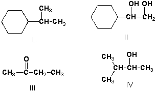 Which compounds contain stereocenters?   A)  I, II B)  III, IV C)  I, III D)  II, IV