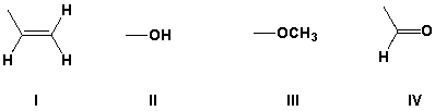 Rank the following substituents in order of increasing priority.   A)  III, II, IV, I B)  I, IV, II, III C)  IV, I, III, II D)  I, II, III, IV