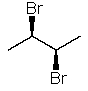 The name of the following structure is 2S,3S-2,3-dibromobutane.   