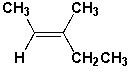What is the IUPAC name for the following compound?   A)  E-2-ethyl-2-butene B)  Z-3-methyl-3-pentene C)  E-3-methyl-2-pentene D)  Z-3-ethyl-2-butene