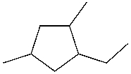 Which is the IUPAC name for the following cycloalkane?   A)  2,4-dimethyl-1-ethylcyclopentane B)  1,3-dimethyl-5-ethylcyclopentane C)  1-ethyl-2,4-dimethylcyclopentane D)  1-ethyl-3,5-dimethylcyclopentane