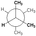 The Newman projection below shows 2,3-dimethylbutane in the most stable conformation.   