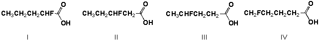 Which is the order of increasing acid strength of the following compounds (least first) ?   A)  I, III, II, IV B)  IV, III, II, I C)  II, I, III, IV D)  IV, III, I, II