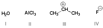Which substances are Lewis bases? )    A)  I, II B)  I, III C)  III, IV D)  I, IV