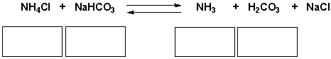 Identify the acid, base, conjugate acid, conjugate base in the following reaction.   