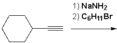 Ethynylcyclohexane reacts with sodium amide. The product of that reaction then reacts with bromocyclohexane. What is the main product that is formed?     A)  I B)  II C)  III D)  IV