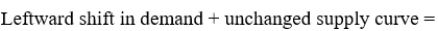 lower equilibrium price and smaller equilibrium quantity.