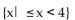 Write interval notation. -  A)  [0, 4] B)  (0, 4)  C)  [0, 4)  D)  (0 ,4]