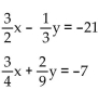 Solve the system of equations by the elimination method. -  A)  (-12, 9)  B)  (12, 9)  C)  (-12, -9)  D)  (9, -12) 