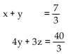 Solve. -  2x + z = 8 A)    B)    C)    D)   