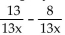 Subtract. Simplify, if possible. -  A)    B)  5 C)    D)   