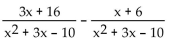 Subtract. Simplify, if possible. -  A)    B)    C)  2x + 10 D)   