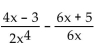 Subtract. Simplify, if possible. -  A)    B)    C)    D)   