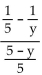 Simplify. -  A)  -y B)    C)    D)   