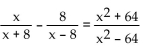 Solve the equation. -  A)  8 B)  -8, 8 C)  No solution D)  -8