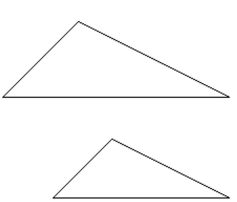 For the pair of similar triangles, find the length of the indicated side. -   In the upper triangle, the shortest side has length 12, and the middle side has length 18. In the lower triangle, the shortest side has length 8, the middle side has length 12, and the longest side has length 16. Find the length, x, of The longest side of the upper triangle. A)  x = 24 B)  x = 23 C)  x = 16 D)  x = 30