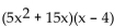 <strong>Factor.  </strong> A) Prime B) 5x(x - 3)(x + 4) C) 5x(x + 3)(x - 4) D)   <div style=padding-top: 35px> 