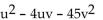 Factor. -    A)  (u - 5v) (u + v)  B)  (u - v) (u + 9v)  C)  (u + 5v) (u - 9v)  D)  (u - 5v) (u + 9v) 