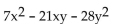 Factor. -  A)  (7x - 7y) (x + 4y)  B)  (x - y) (7x + 21y)  C)  7(x - y) (x + 4y)  D)  7(x + y) (x - 4y) 