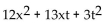 Factor. -  A)  (3x - t) (4x - 3t)  B)  (12x + t) (x + 3t)  C)  Prime D)  (3x + t) (4x + 3t) 