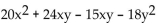 Factor by grouping. -  A)  (4x - 3) (5x + 6)  B)  (4x - 3y) (5x + 6y)  C)  (4x + 3y) (5x + 6y)  D)  (20x - 3y) (x + 6y) 