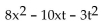 Factor using the ac-method. -  A)  prime B)  (8x + t) (x - 3t)  C)  (4x - t) (2x + 3t)  D)  (4x + t) (2x - 3t) 