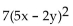 Factor completely. -  A)  7(5x + 2y) (5x - 2y)  B)    C)  (5x + 2y) (35x - 14y)  D)  (35x + 14y) (5x - 2y) 