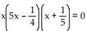 Solve using the principle of zero products. -  A)    B)    C)    D)   