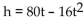 Solve the problem. -If an object is thrown upward with an initial velocity of 80 ft/sec, its height after t sec is given by   Find the number of seconds before the object hits the ground. A)  5 sec B)  40 sec C)  64 sec D)  2.5 sec