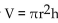 Evaluate. -The volume of a cylinder with height h and radius r is given by   . Find the volume of the cylinder. Use 3.14 for     A)    B)    C)    D)   