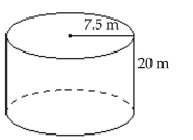 Evaluate. -The volume of a cylinder with height h and radius r is given by   . Find the volume of the cylinder. Use 3.14 for     A)    B)    C)    D)   