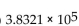 Convert to decimal notation. -  A)  38,321 B)  3,832,100 C)  191.605 D)  383,210