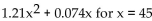 Solve the problem. -The distance D in feet it takes a car travelling at x mph to come to a full stop after hitting the brakes is given by   Use the graph below to find the approximate value of   .   A)  2600 feet B)  2300 feet C)  2500 feet D)  3000 feet