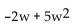 Identify the coefficient of each term of the polynomial. -  A)  2 B)  -2 C)  -2 and 5 D)  2 and 5