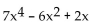 Write the polynomial in two ways: with its missing terms and by leaving space for them. -  A)    B)    C)    D)   