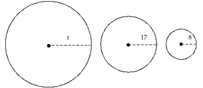 Solve the problem. -Find a polynomial for the sum of the areas of these circles.   A)    B)    C)    D)   