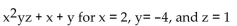 Evaluate the polynomial. -  A)  -16 B)  3 C)  -18 D)  9
