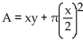 Solve the problem. -An oval running track encircles a soccer field that is x yards wide and y yards long (see figure) . The area A of the region enclosed by the track can be calculated using the equation   . Calculate the area if X = 77 yd and y = 103 yd. Use the approximation     A)    B)    C)    D)   