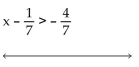 Solve using the addition principle. Graph and write set-builder notation for the answer. -  A)    B)    C)    D)   