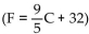 Solve the problem. -In order for a chemical reaction to take place, the Fahrenheit temperature of the reagents must be at least 118.51°F. Find the Celsius temperatures at which the reaction may occur.   A)    B)    C)  C < 245.32° D)   