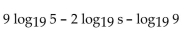 Express in terms of logarithms of a single variable or a number. -  A)    B)    C)    D)   