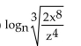 Express in terms of logarithms of a single variable or a number. -  A)    B)    C)    D)   