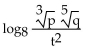 Express in terms of logarithms of a single variable or a number. -  A)    B)    C)    D)   