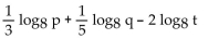 Express in terms of logarithms of a single variable or a number. -  A)    B)    C)    D)   