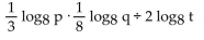 Express in terms of logarithms of a single variable or a number. -  A)    B)    C)    D)   
